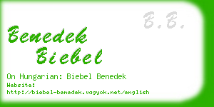 benedek biebel business card